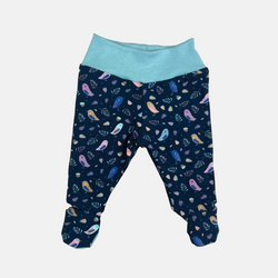Navy Birds Baby and Children's Footed Leggings