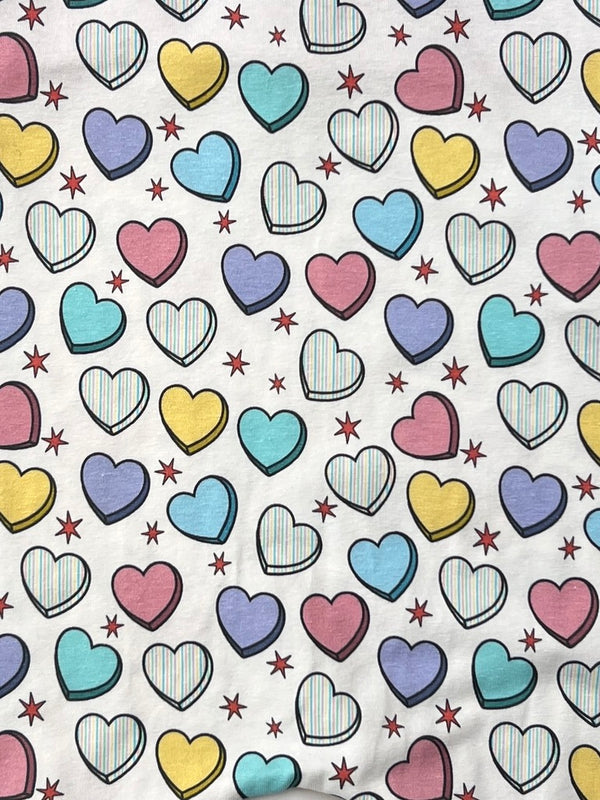 Cream Candy Hearts Baby and Children's Zip Sleepsuit