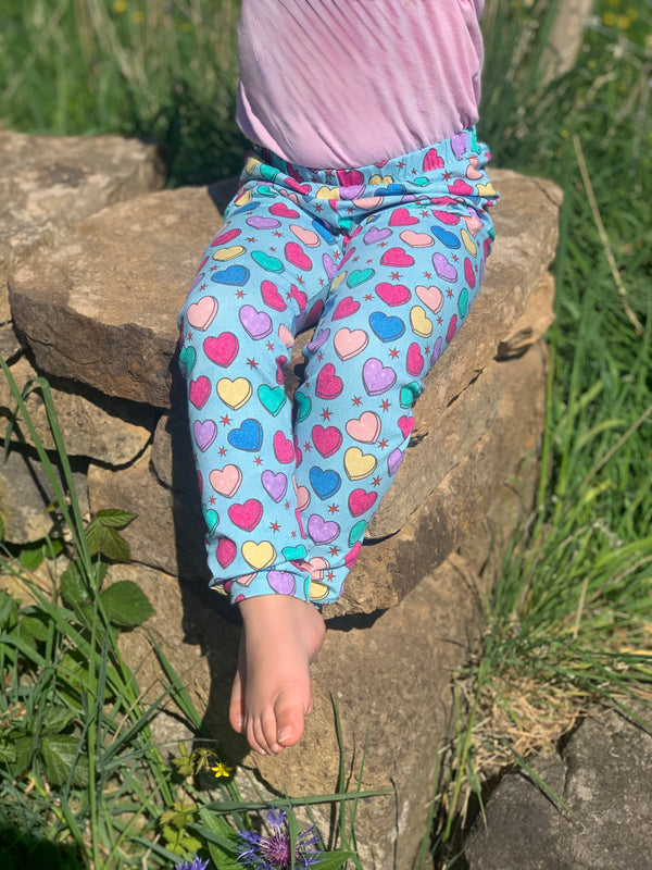 Denim Candy Hearts Baby and Children's Leggings