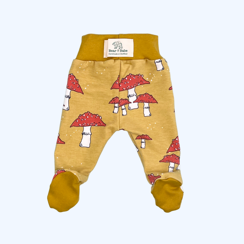 Bear Babe Ochre Toadstools Baby and Children s Footed Leggings