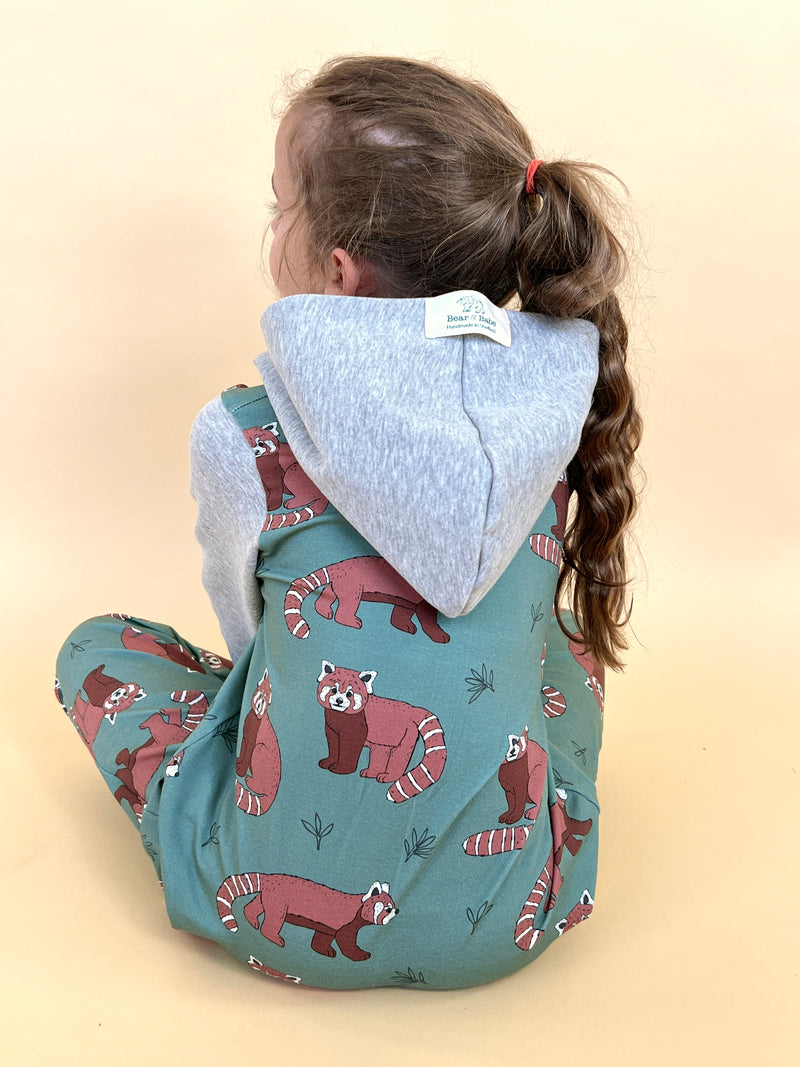 Red Pandas Baby and Children's Hooded Romper