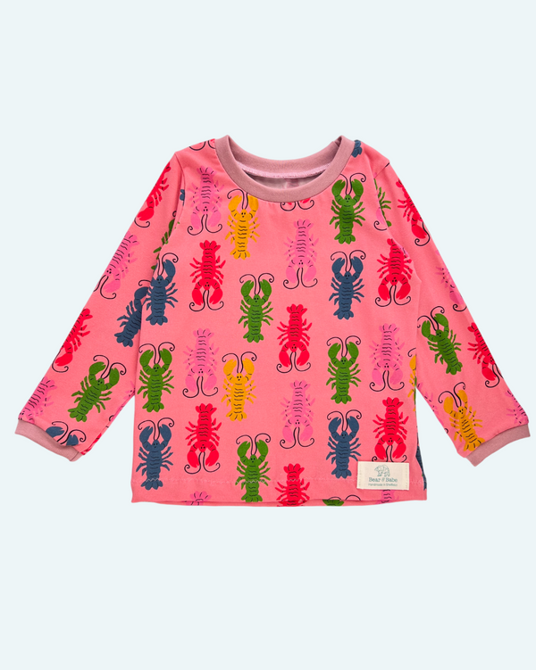 Pink Lobsters Baby and Children's Long Sleeved Tee