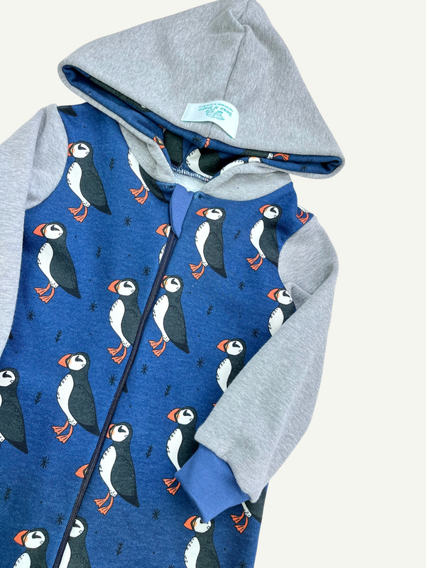 Blue Puffins Baby and Children's Hooded Romper