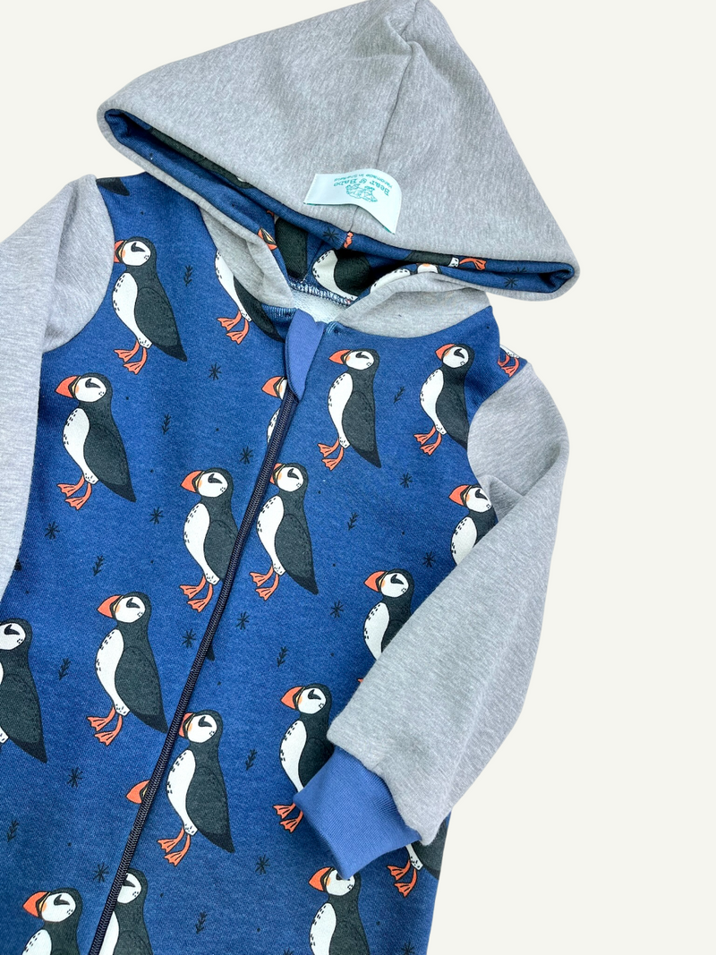 Blue Puffins Baby and Children's Hooded Romper