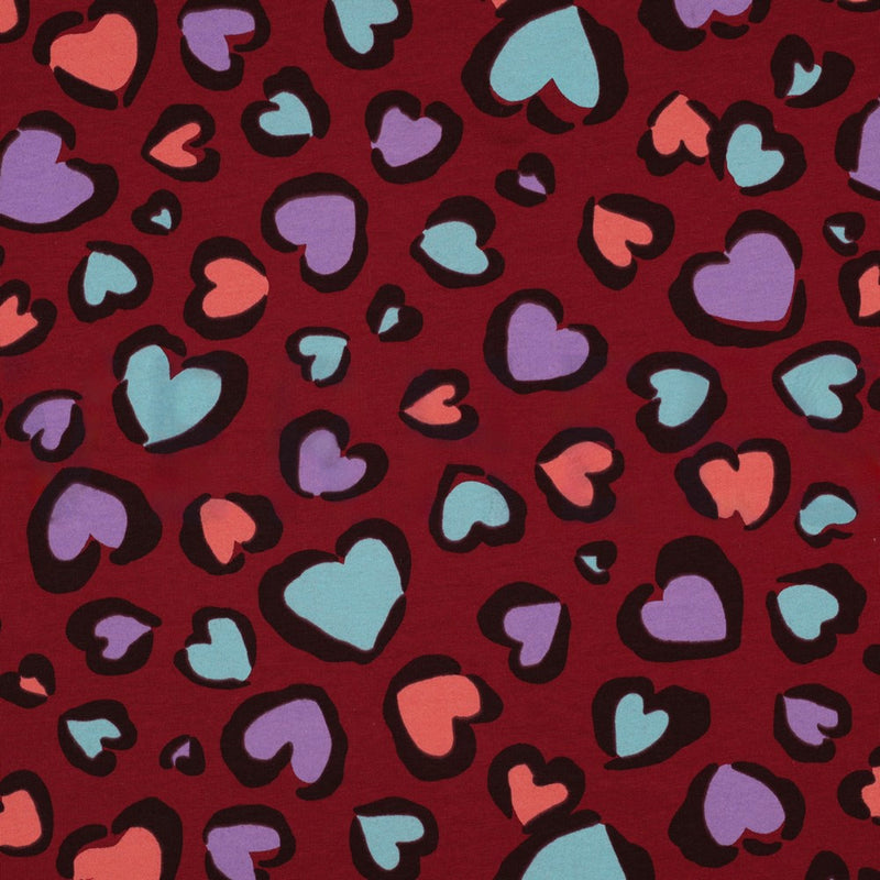 Leopard Print Hearts Baby and Children's Footed Leggings