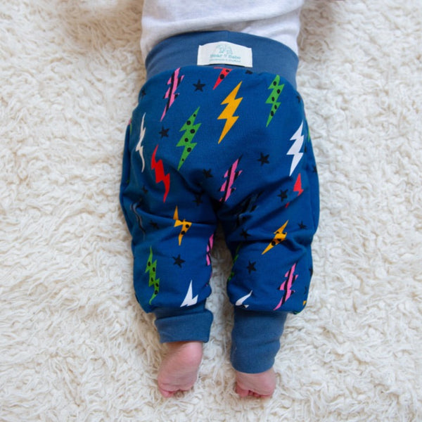 Navy Lightning Bolts Baby and Children's Harem Pants