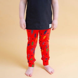 Fiesta Red Lightning Bolts Baby and Children's Leggings