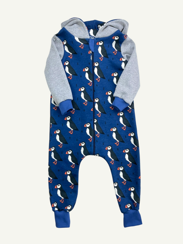 Blue Puffins Baby and Children's Hooded Romper