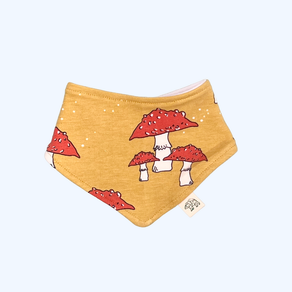 Ochre Toadstools Baby and Children's Bib