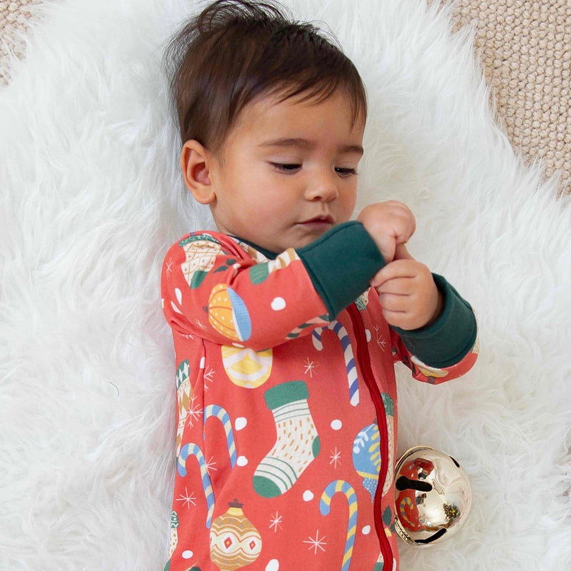 Deck the Halls Baby and Children's Zip Sleepsuit