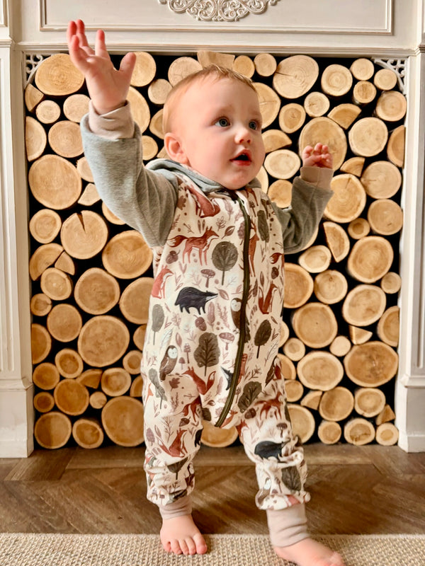 Stone Forest Animals Baby and Children's Hooded Romper