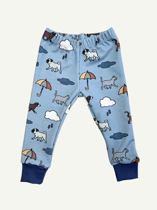 Blue Raining Cats & Dogs Baby and Children's Leggings