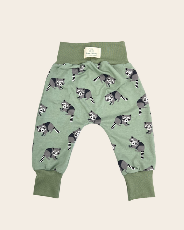 Sage Raccoons Baby and Children's Harem Pants