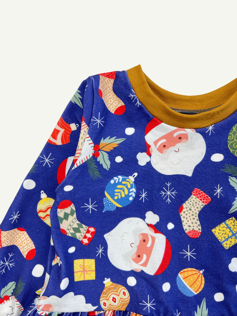 Christmas Outlet Blue Santa Claus Baby and Children's Dress