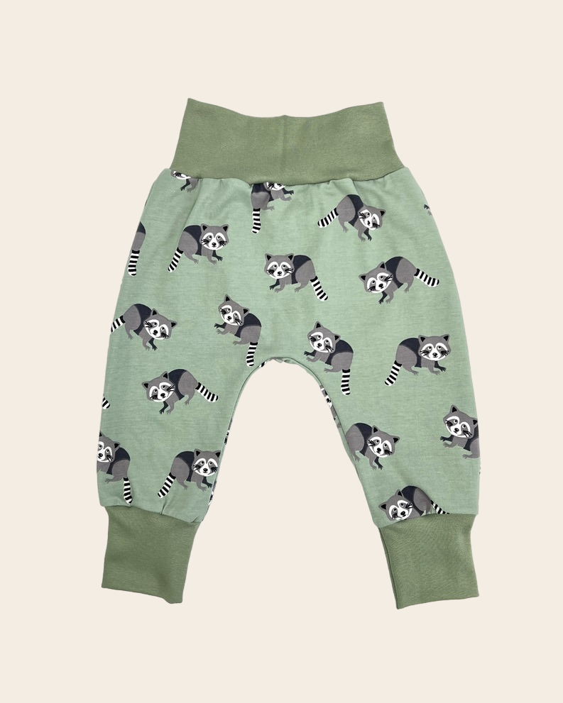Sage Raccoons Baby and Children's Harem Pants