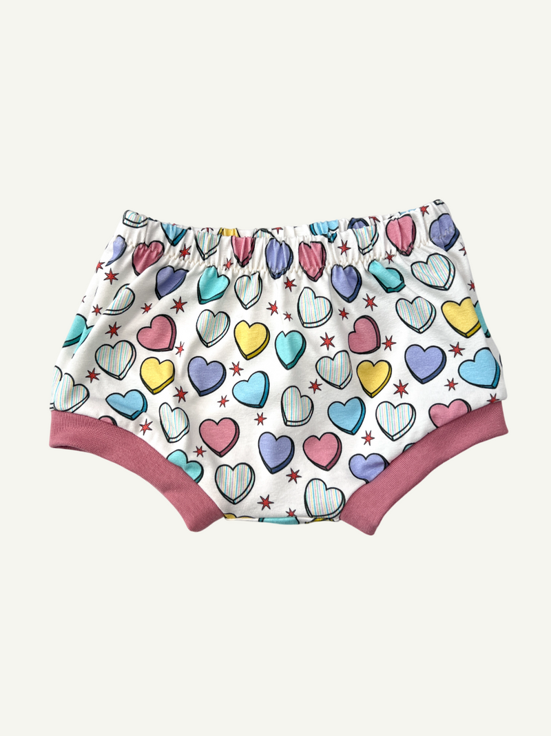 Cream Candy Hearts Baby and Toddler Bummies
