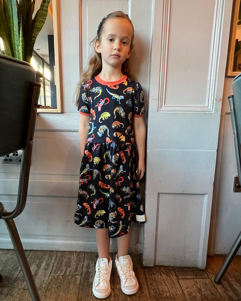 Navy Chameleons Baby and Children's Dress