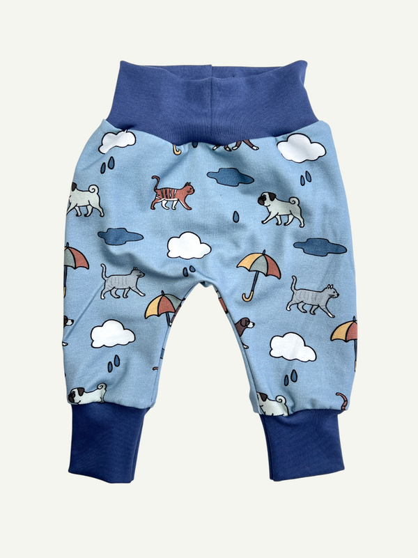 Blue Raining Cats & Dogs Baby and Children's Harem Pants