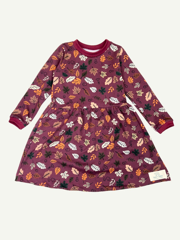 Burgundy Leaves Baby and Children's Dress
