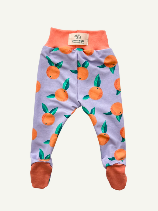 Lilac Clementines Baby and Children's Footed Leggings