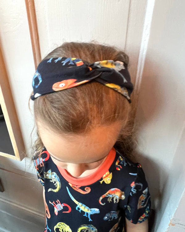 Navy Chameleons Baby and Children's Twist Headband