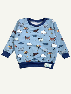 Blue Raining Cats & Dogs Baby and Children's Sweater