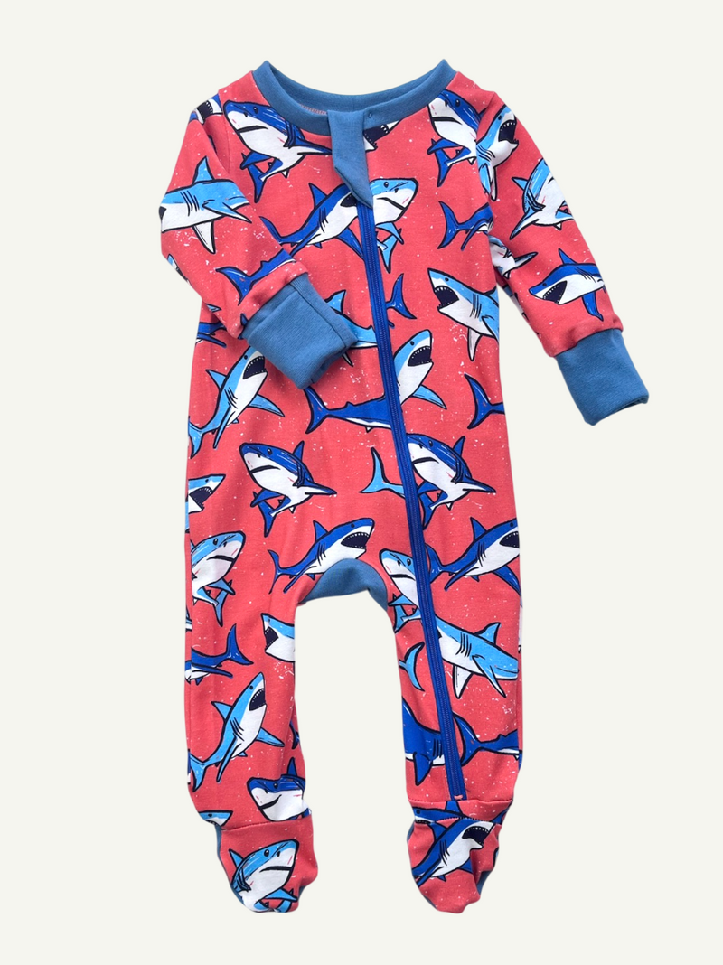 Sharks Baby and Children's Zip Sleepsuit
