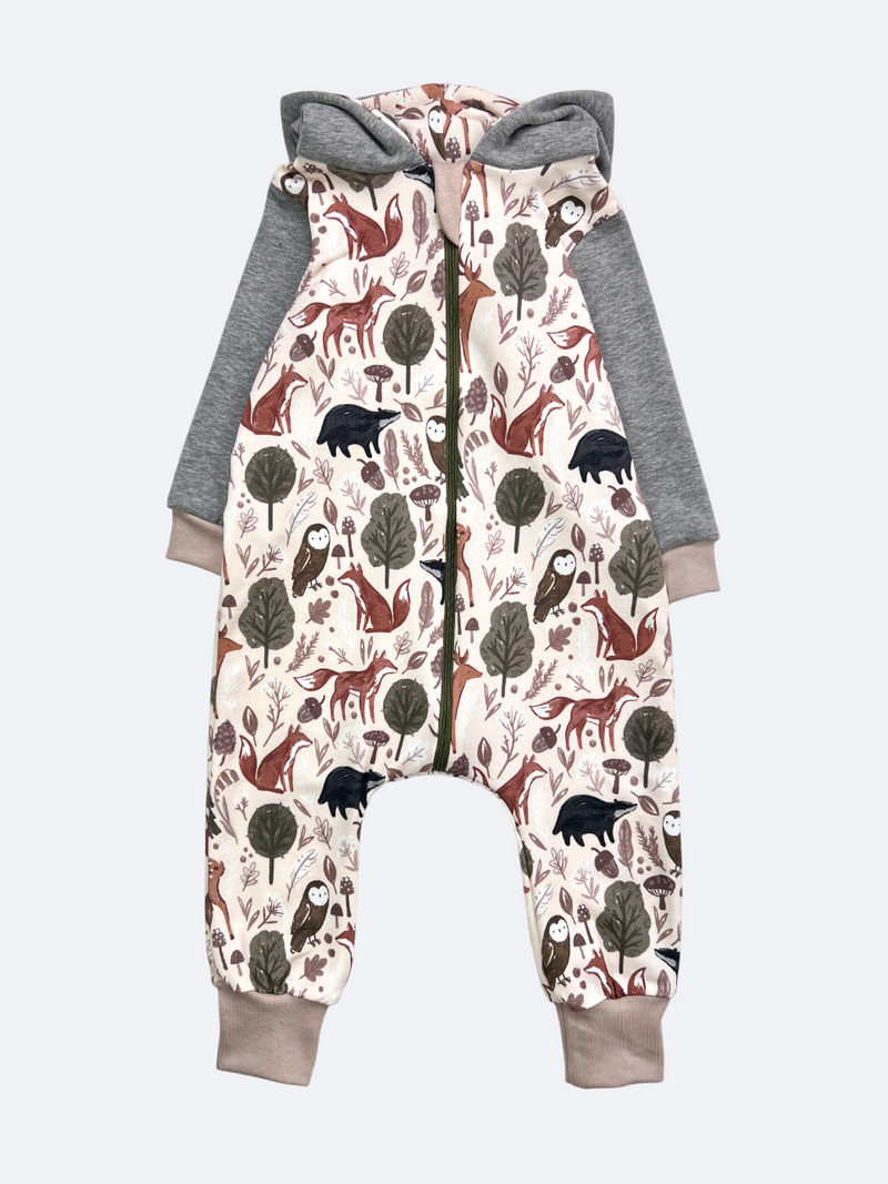 Stone Forest Animals Baby and Children's Hooded Romper