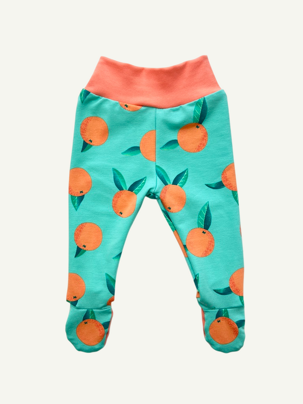 Mint Clementines Baby and Children's Footed Leggings