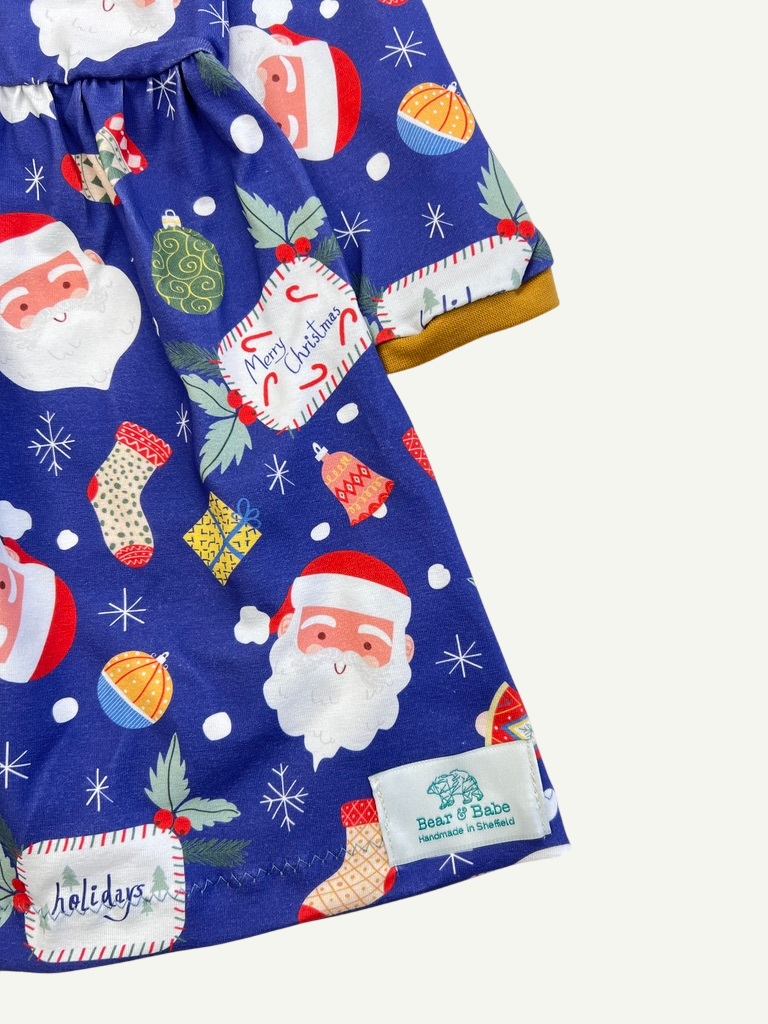 Christmas Outlet Blue Santa Claus Baby and Children's Dress