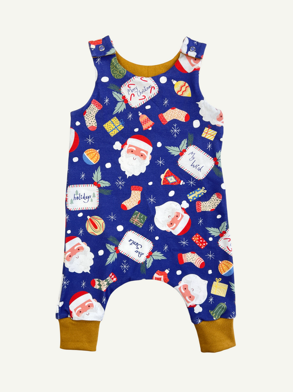Christmas Outlet Blue Santa Claus Baby and Children's Romper