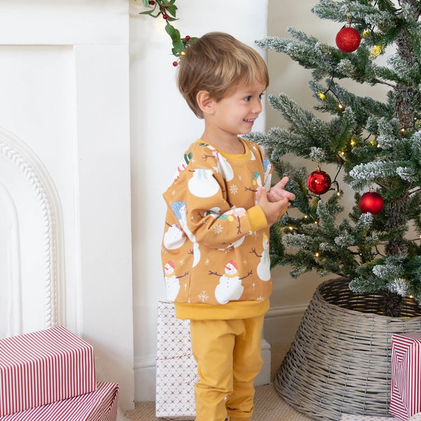 Ochre Snowmen Baby and Children's Sweater