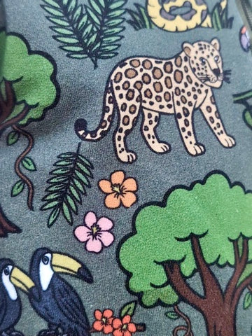 Green Rainforest Baby and Children's Hooded Romper