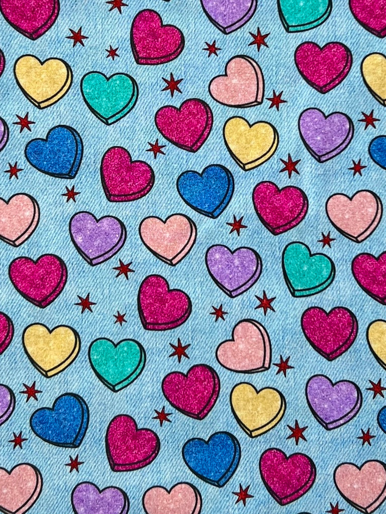 Denim Candy Hearts Baby and Children's Dress