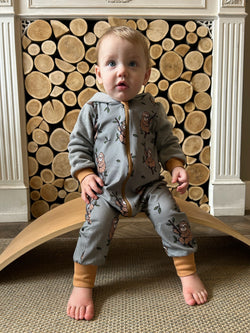 Green Sloths Baby and Children's Hooded Romper