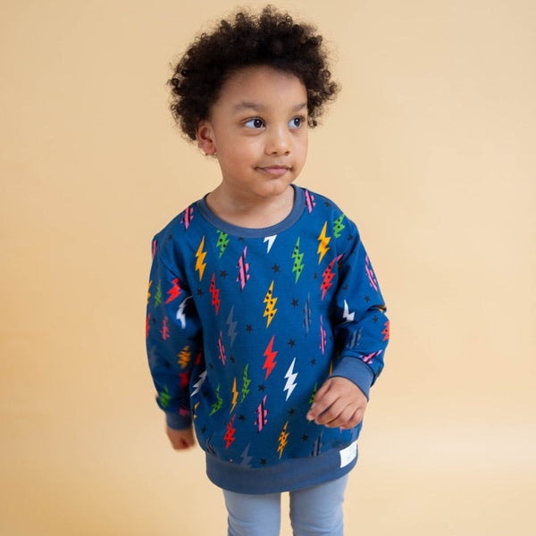 Navy Lightning Bolts Baby and Children's Sweater