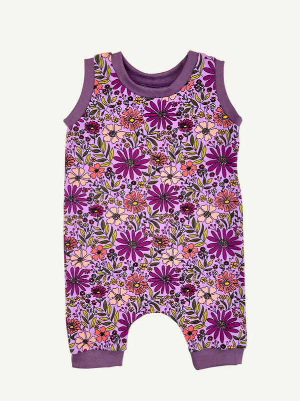 Purple Bloom Baby and Children's Short Romper