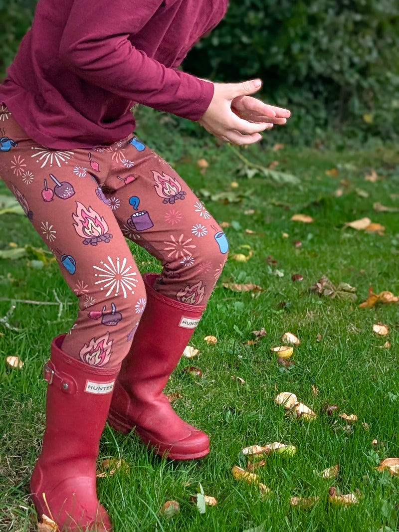 Rust Bonfire Night Baby and Children's Leggings