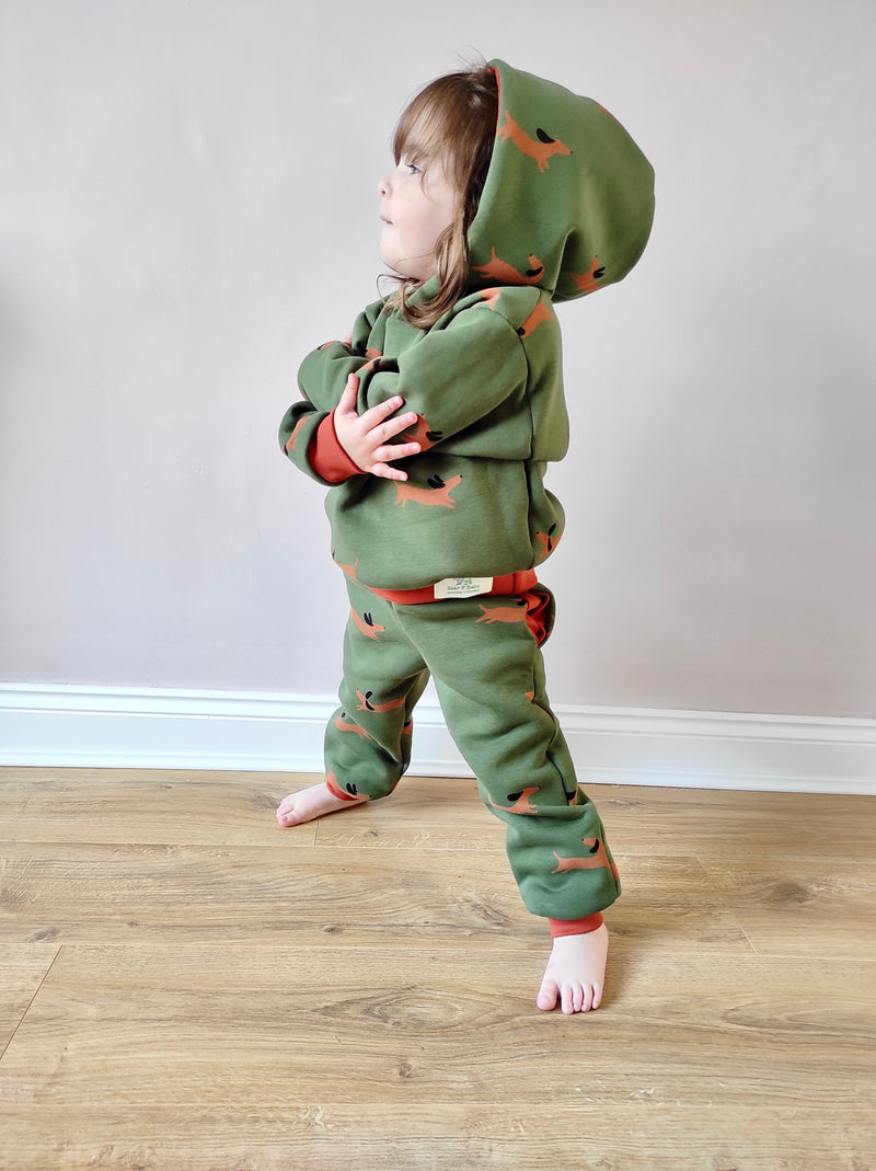Green Sausage Dogs Baby and Children's Hoodie