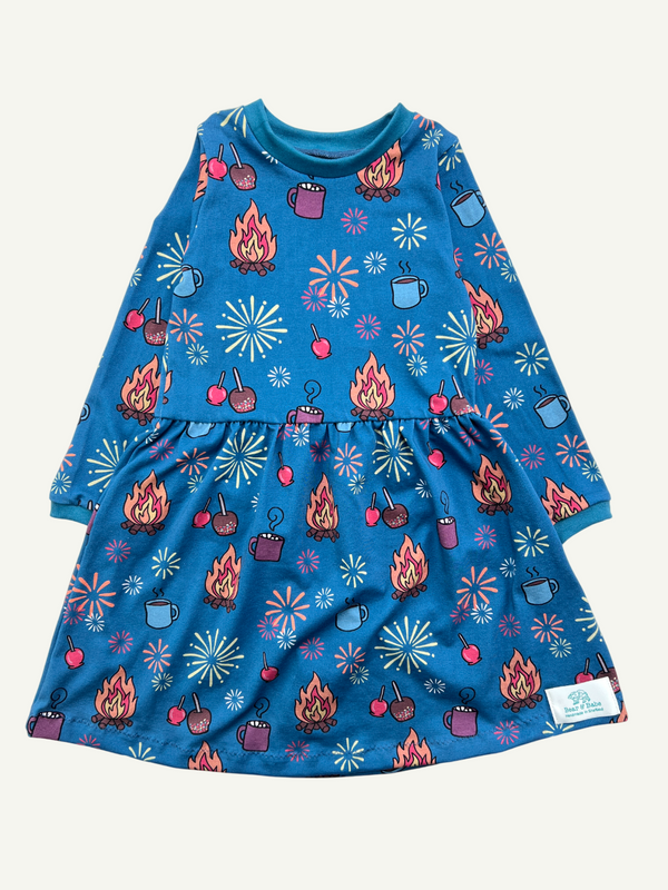 Blue Bonfire Night Baby and Children's Dress
