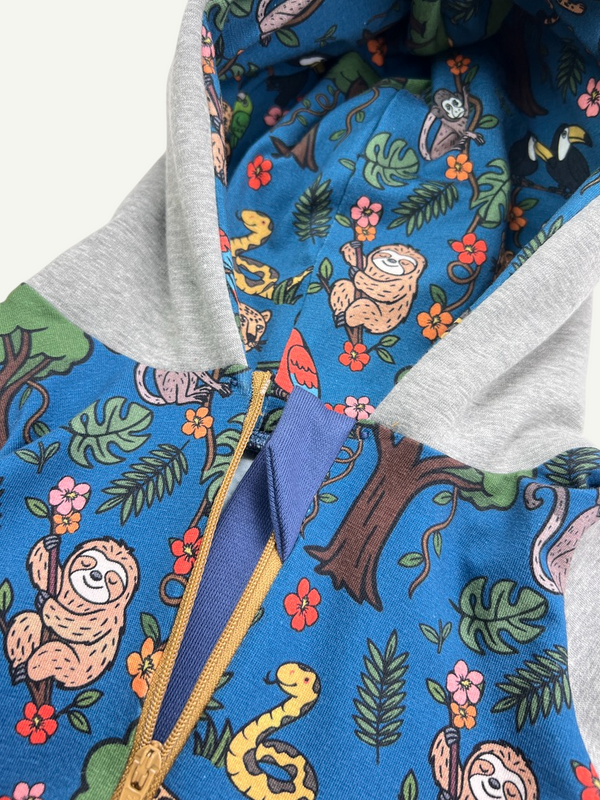 Blue Rainforest Baby and Children's Hooded Romper