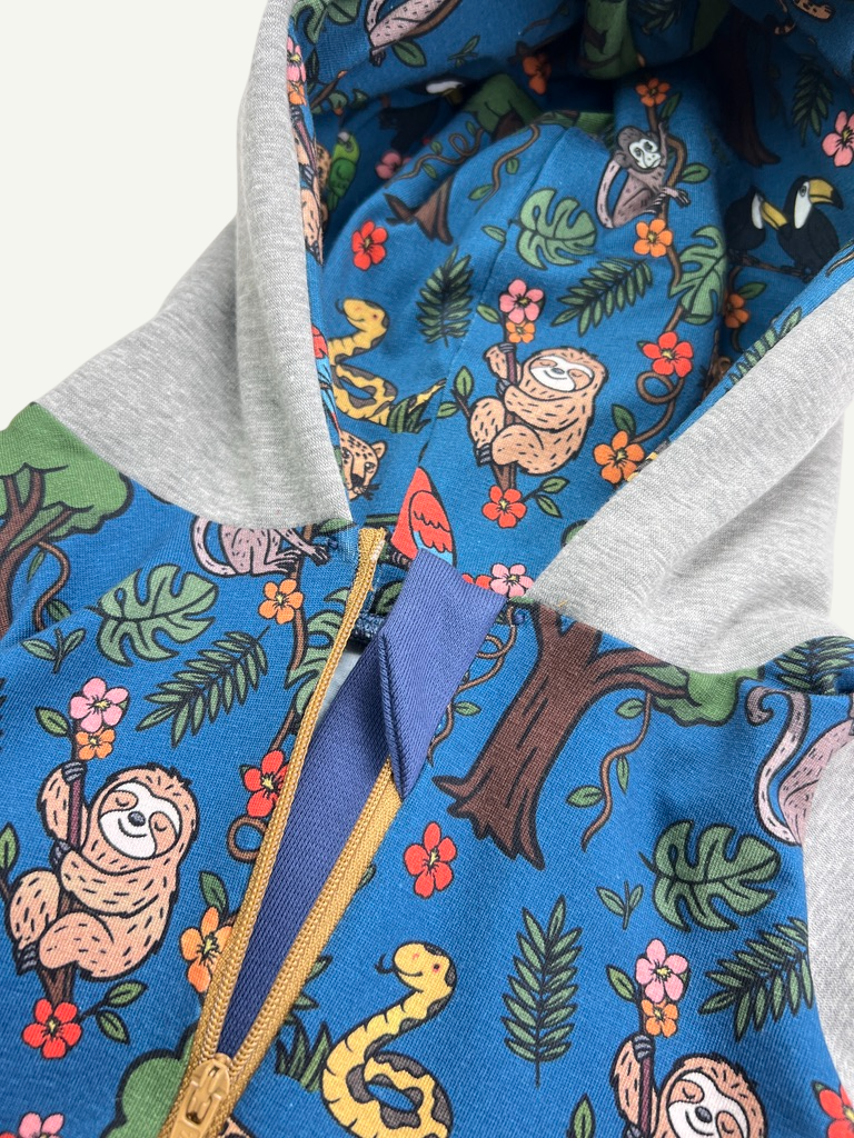 Blue Rainforest Baby and Children's Hooded Romper