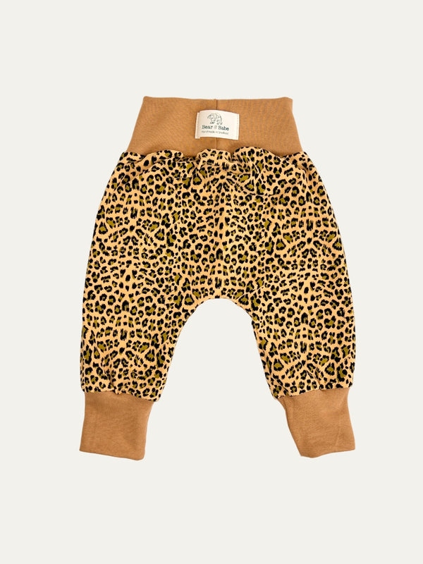 Yellow Leopard Print Baby and Children's Harem Pants