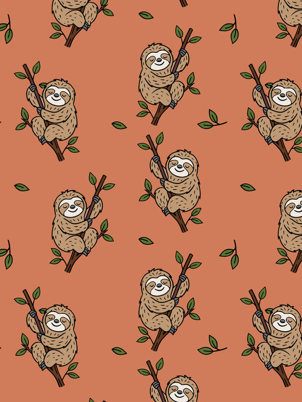 Tan Sloths Baby and Children's Footed Leggings