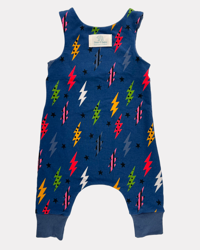 Navy Lightning Bolts Baby and Children's Romper