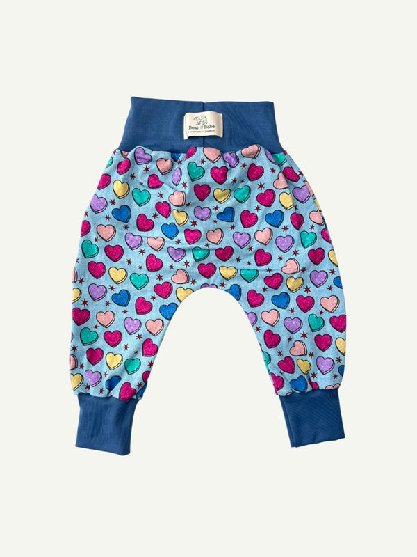 Denim Candy Hearts Baby and Children's Harem Pants