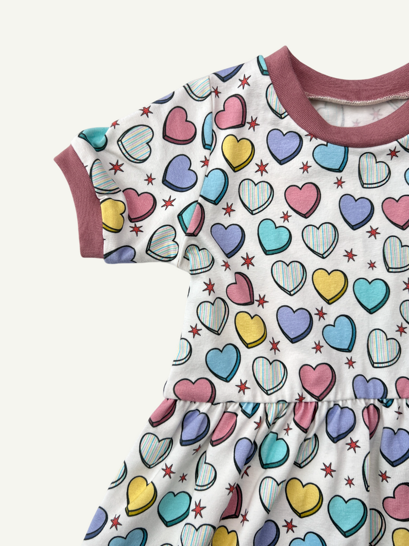 Cream Candy Hearts Baby and Children's Dress