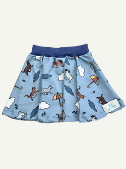 Blue Raining Cats & Dogs Baby and Children's Skirt