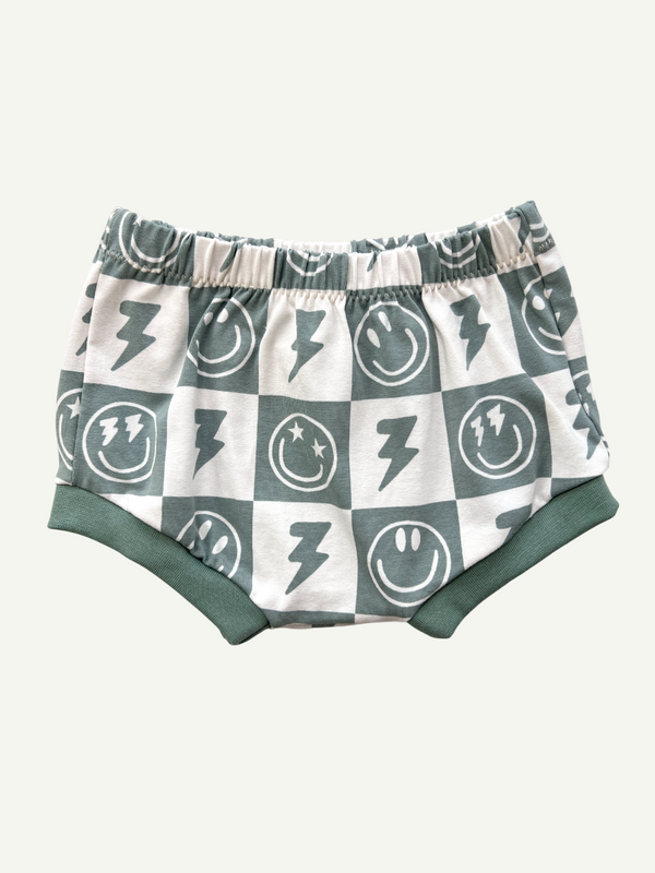 Sage Smiley Checkers Baby and Toddler Bummies