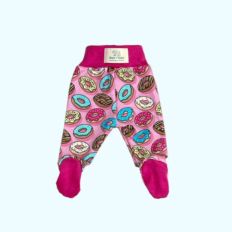 Pink Donuts Baby and Children's Footed Leggings